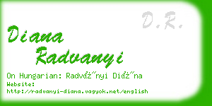 diana radvanyi business card